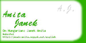 anita janek business card